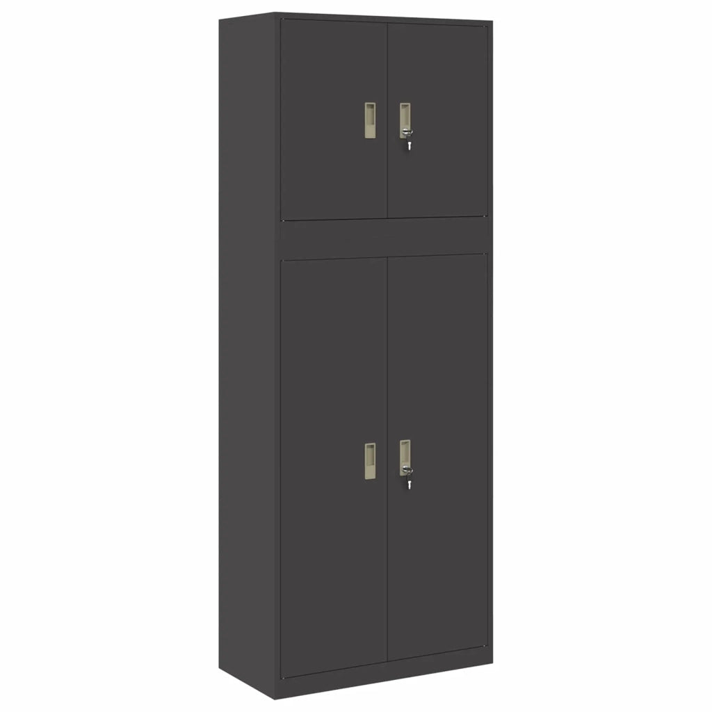 Armadio 2 pz Nero 80 x 40 x 210 cm Acciaio Bloccabile 3438741