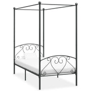 Letto a Baldacchino Grigio in Metallo 120x200 cm  cod mxl 62519