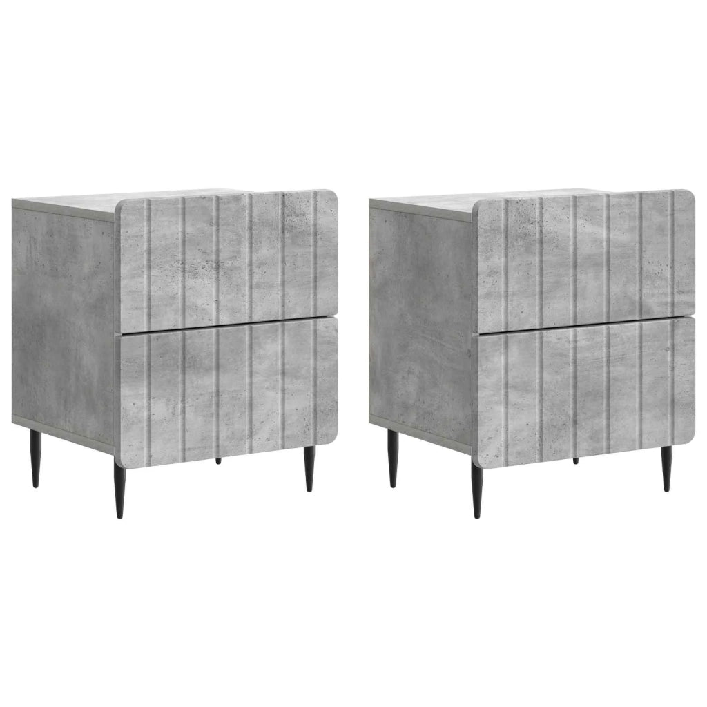 Armadio da Notte 2 pcs Grigio Cemento 43 x 34,5 x 49,5 cm 894302