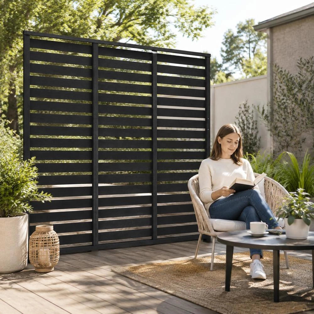 Fence Element WPC 180x180 Cm Black