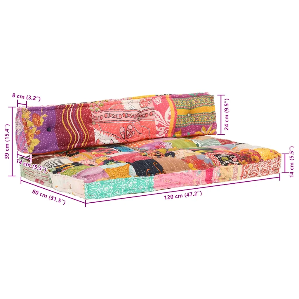 Cuscino per sedie | Cuscino per Divani Pallet Multicolore in Tessuto Patchwork