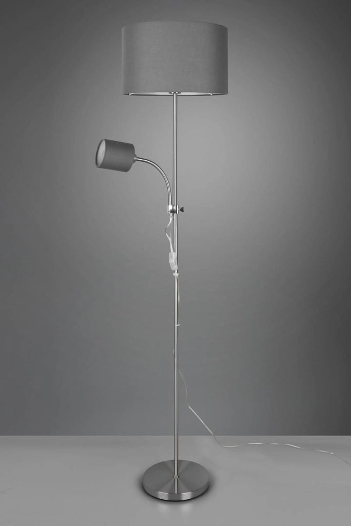 Lampada da terra OWEN argento 2 luci E14/E27 RL 160cm
