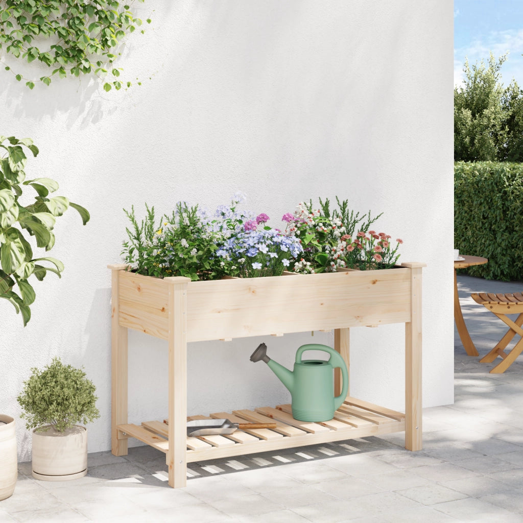 Fioriera da Giardino con Griglie 115x59x76 cm in Legno Massello di Abete