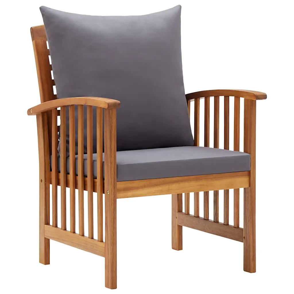 Sedie da Giardino con Cuscini 2 pz in Massello di Acacia 310258