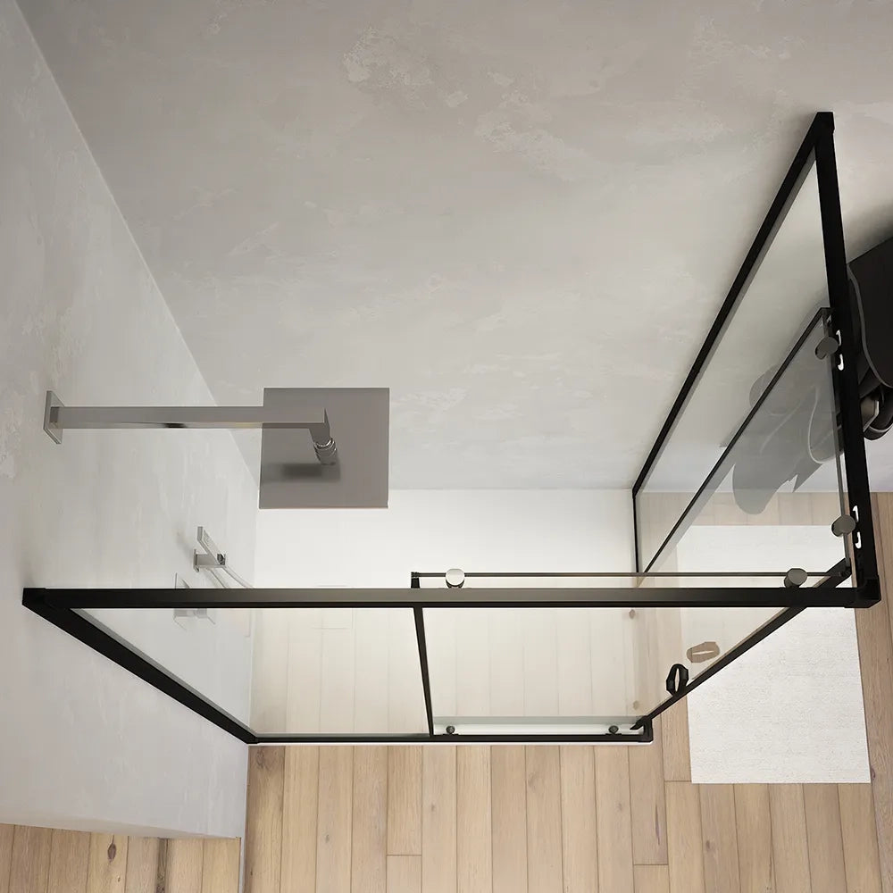 Box doccia angolare 80x120 cm trasparente 4 mm profili neri | Willis