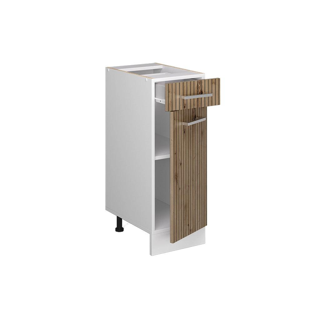 Vicco Mobiletto base per cucina Rovere artigianale 30 cm senza piano di lavoro