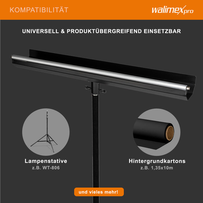 supporto per sfondo per treppiedi per lampade - utilizzo flessibile con sfondi di cartone fino a 1,35m, capacità di carico fino a 5kg, struttura in alluminio, meccanismo di sgancio