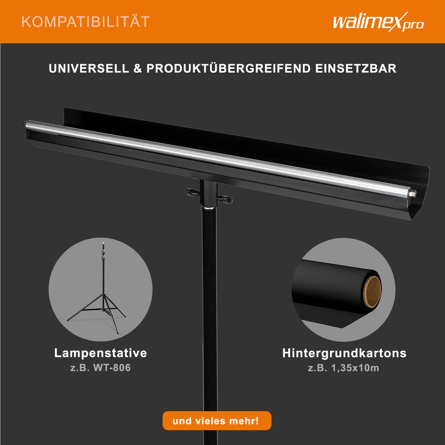 supporto per sfondo per treppiedi per lampade - utilizzo flessibile con sfondi di cartone fino a 1,35m, capacità di carico fino a 5kg, struttura in alluminio, meccanismo di sgancio