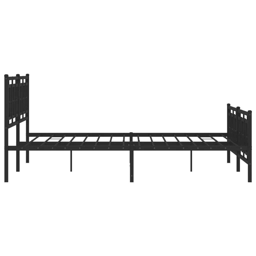 Giroletto con Testiera e Pediera-Struttura Letto Metallo Nero 183x213 cm 643611