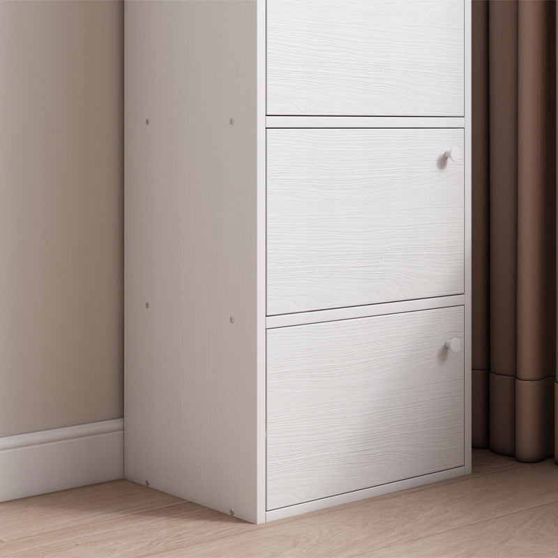 Moderno armadio capiente cassettiera grande bianco scandinavo loft retrò 4 ripiani