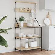 Scaffale Cucina Ganci 4 Ripiani Rovere Sonoma Legno Multistrato 838959