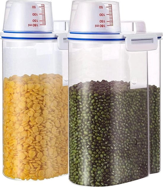 Contenitore di conservazione per cereali - Dispensatore di cereali BPA-free - 11 x 59 x 157 pollici - per riso, avena e altro - set da 2