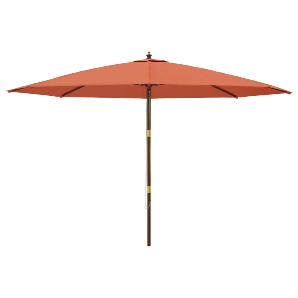 Ombrellone da giardino con palo in legno 400 x 273 cm arancione 02_0008366
