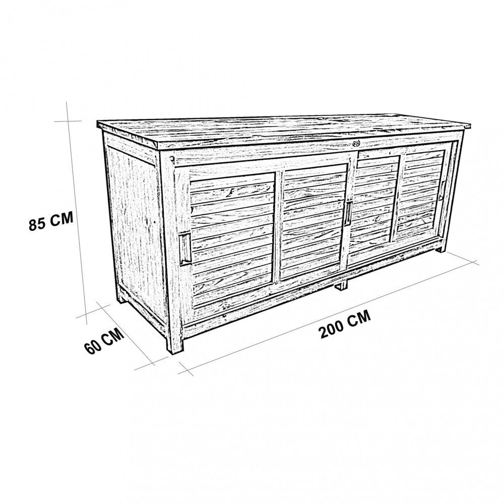 Mobile Weston 200x60x90 h cm in Legno Marrone