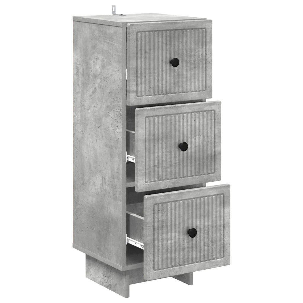 Mobile con Cassetti Grigio Cemento 33 x 34,5 x 90 cm