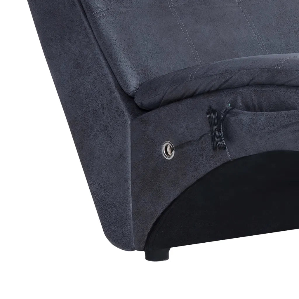 Sdraio Massaggiante con Cuscino Grigia Similpelle Scamosciata CFW1270085