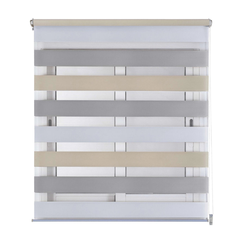 Tenda a Rullo giorno / notte installazione senza foratura EasyFix Bianco-grigio-beige 120x180 cm