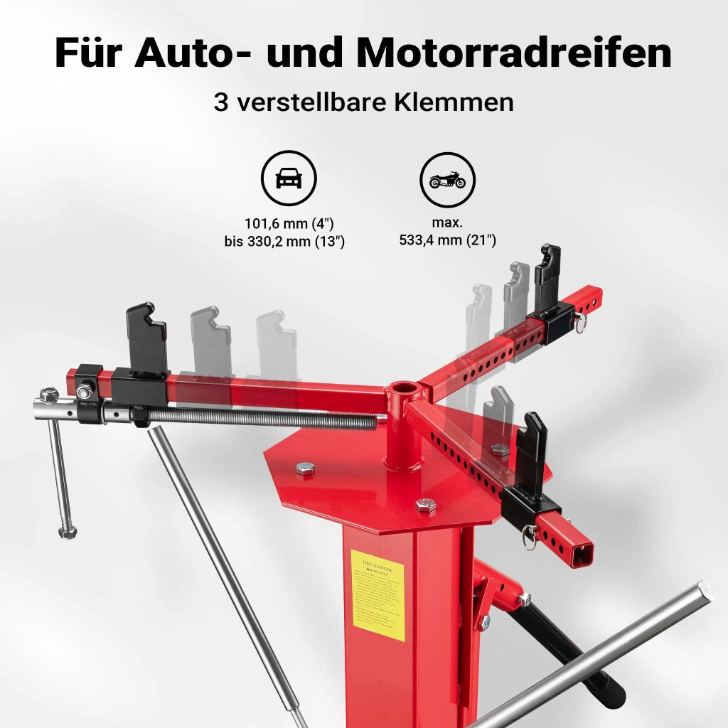 Smontagomme universale manuale per pneumatici fino a 21" auto e moto