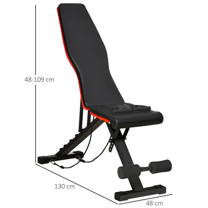 PANCA MULTIFUNZIONE INCLINAZIONE REGOLABILE ED ELASTICI 130X48X48 - 109 CM NERO