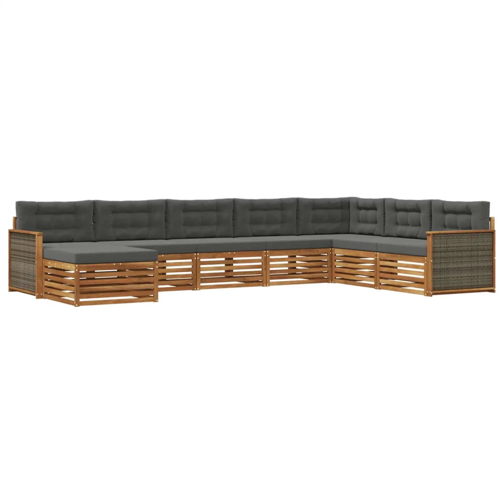 Set di divani da esterno 8 pz Naturale e Antracite 3383710