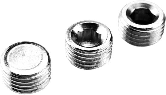 Pluggo di riempimento premium per compressore di aria con interruttore a vite interna a dadi esagonali - 1/4 pollici BSP