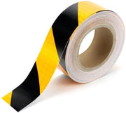 Tape di Riflessione - Giallo e Nero - Impermeabile - Autoadesivo - Nastro di Avviso - Veicoli - Segnali - Esterno - Riflettente - Giallo e Nero - Nastro di Sicurezza