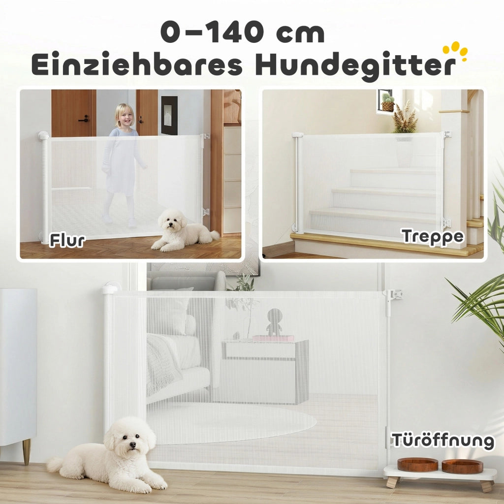 Cancello di sicurezza estendibile per scale e porte 0-140 cm ¨C Zephmum ¨C Bianco