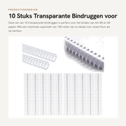 Bindruggen in plastica - 30 anelli - 19 mm di diametro - 150 kg di capacità - Auto tagliante - Adatto per carta A4/B5/A5 - Inserzione in cassetta