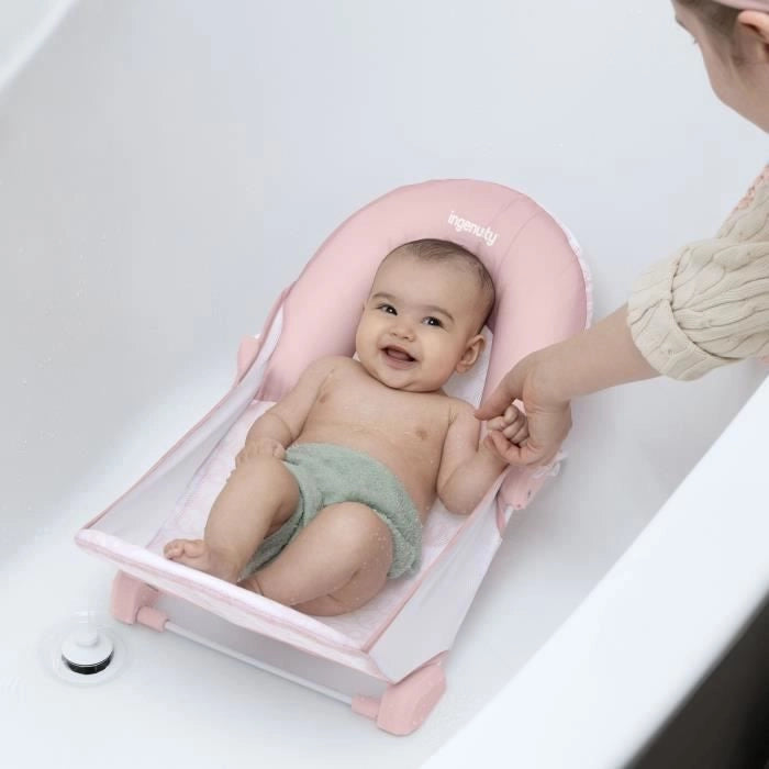 INGENUITY Seggiolino da bagno pieghevole per bambina, rosa