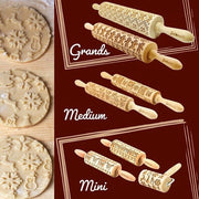 Decorativa rotella per impasto con 2 maniglie - Gravatura alsaziana - Tradizionale oca Breetzel - Kouglof alsaziano - Legno di betulla - 370 x 45 x 45 mm