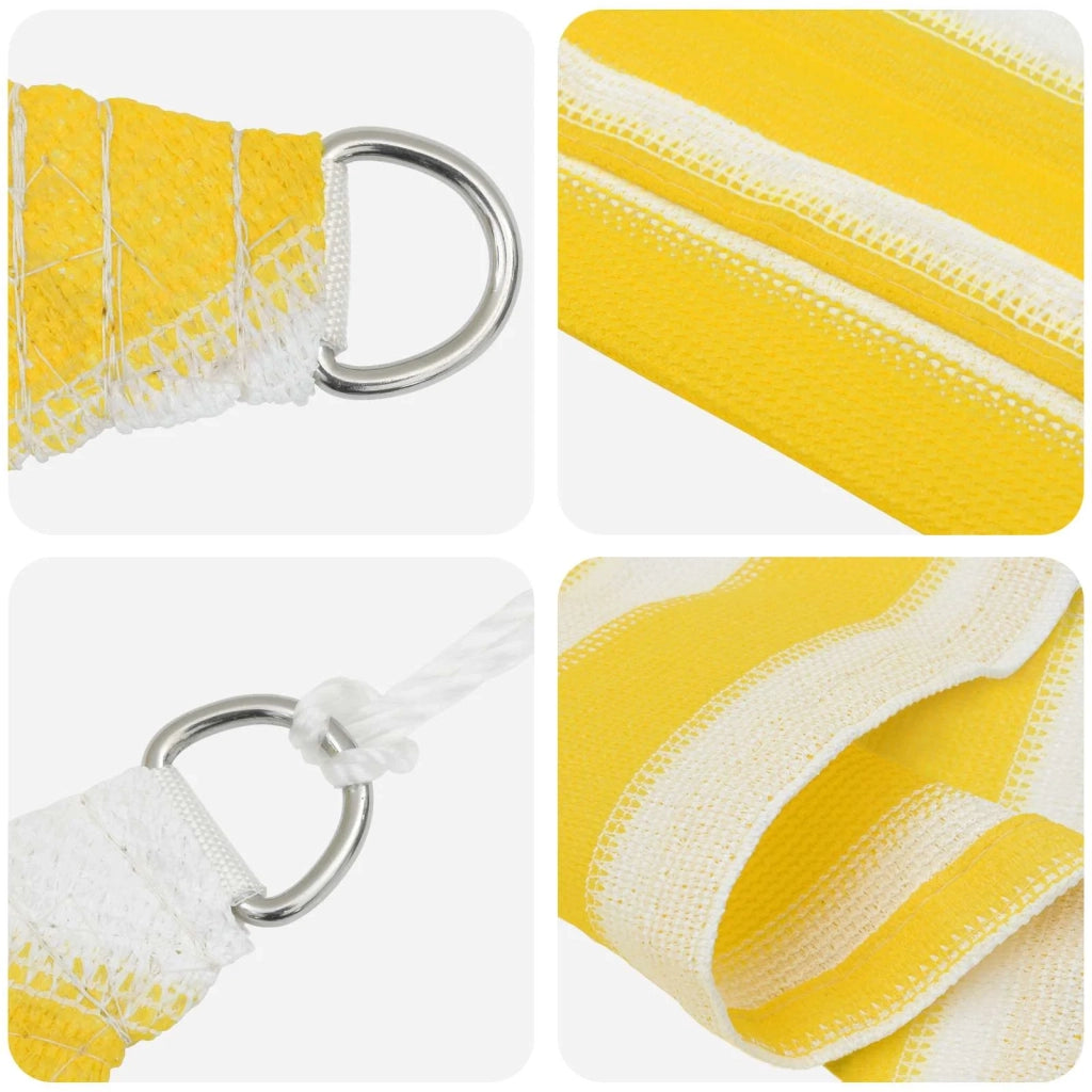 Telo Ombra-Vela Ombreggiante-Parasole a Vela Giallo e Bianco 5 x 7 m HDPE