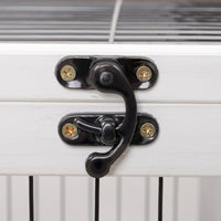 Conigliera 90x53x59 cm Casetta e Rampa in Legno Marrone