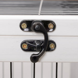 Conigliera 90x53x59 cm Casetta e Rampa in Legno Marrone