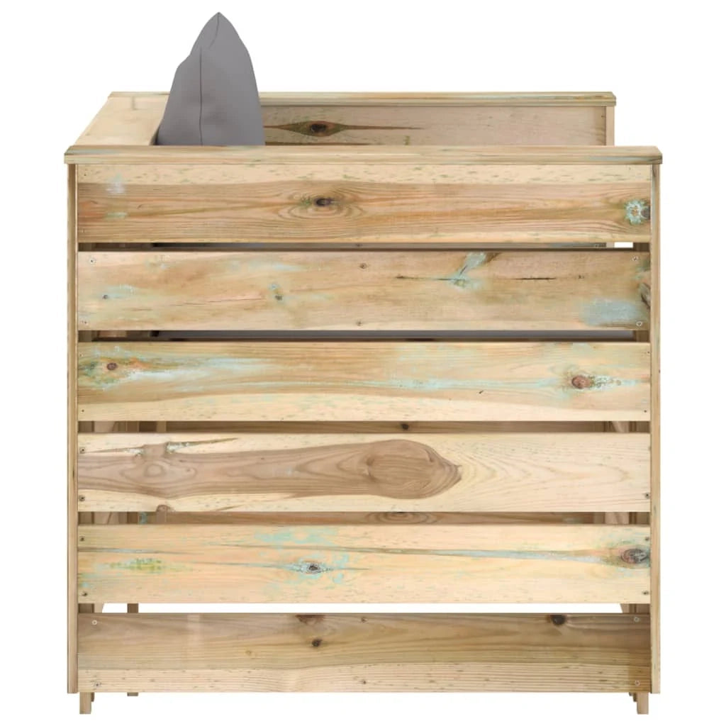 Set di mobili da giardino mobili da esterno 2 pezzi con cuscini legno impregnato verde 02_0015888