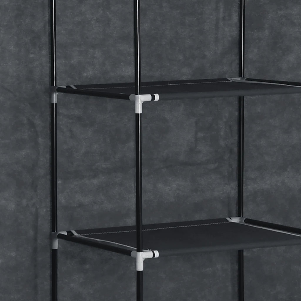 Armadio con Scomparti e Aste Nero 150x45x175 cm in Tessuto 282453