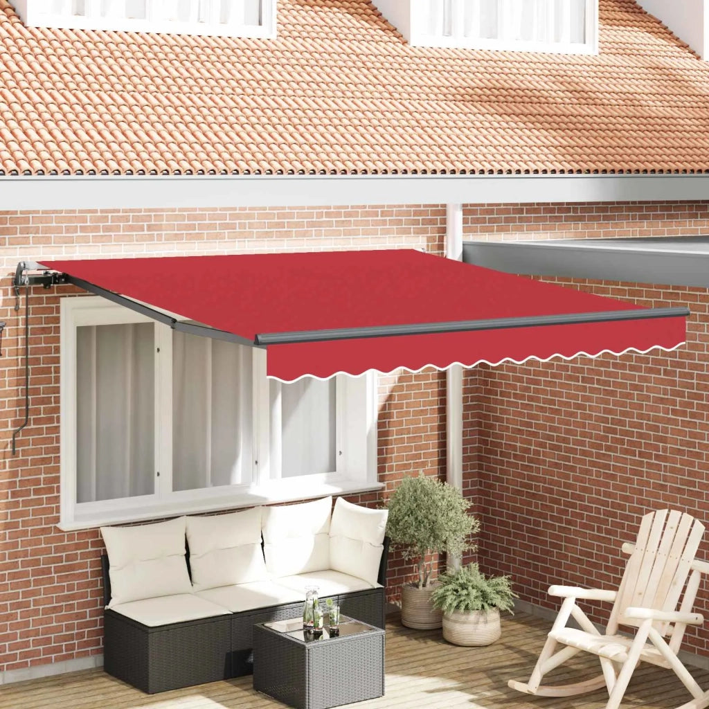 Tenda retrattile-Tenda parasole per balcone Rosso 300 x 250 cm Tessuto e Alluminio
