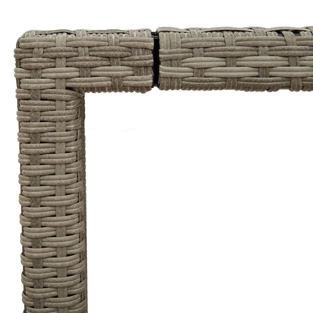 Tavolo Giardino | Tavolino da esterno Piano Vetro Grigio Chiaro 150x90x75 Polyrattan