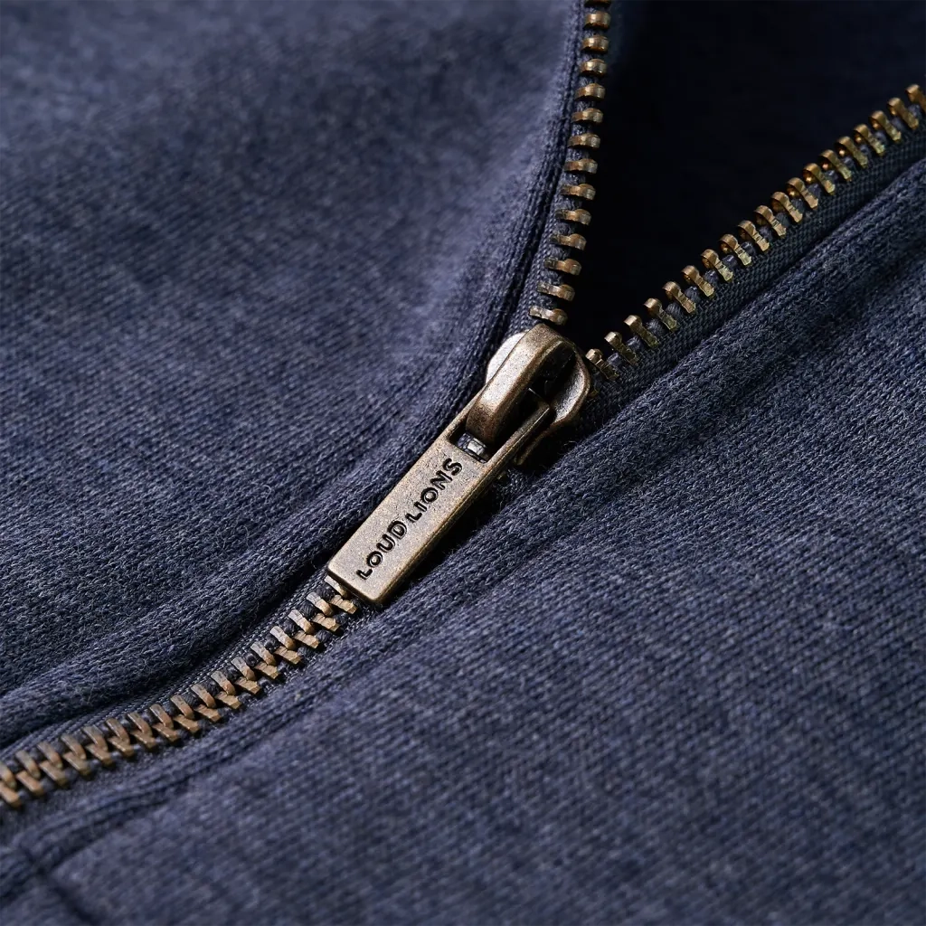 Felpa con Cappuccio e Cerniera per Bambini Blu Scuro Mélange 104 12950