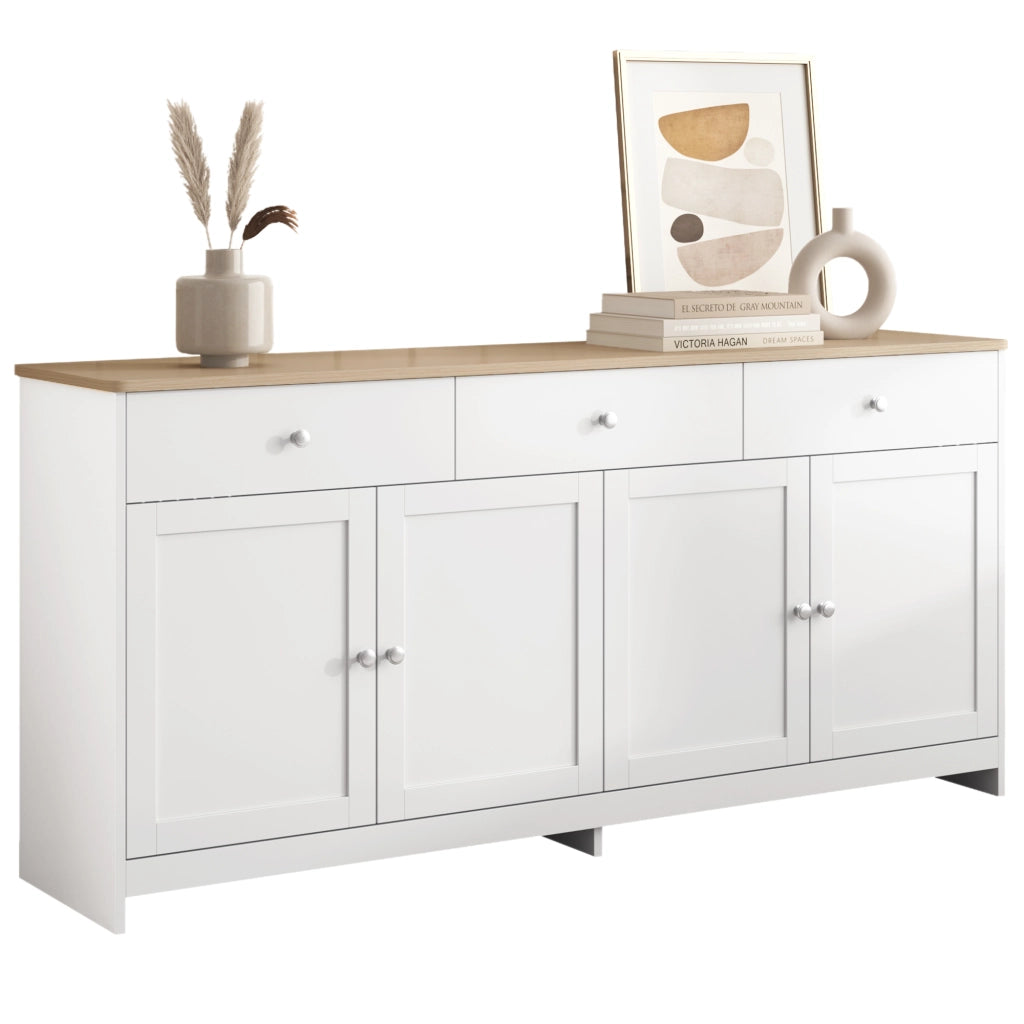 Credenza 4 Ante e 3 Cassetti Soggiorno ¨C Xylo ¨C Legno Bianco