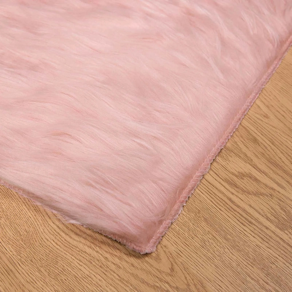 Tappeto in finta TAFALLA Rosa 120 x 170 cm Poliestere 42021548