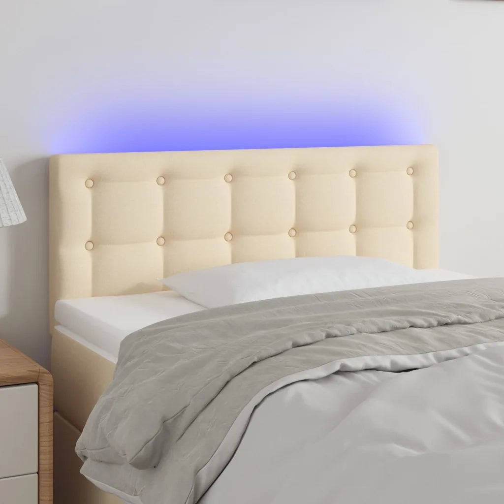Testiera | Testata a LED Crema 90x5x78/88 cm in Tessuto