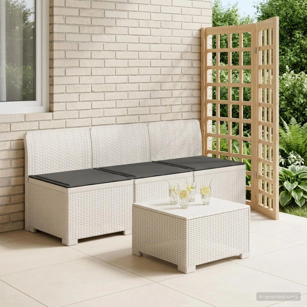 Divano da giardino 3 posti con cuscini in look rattan 3 posto 8011969
