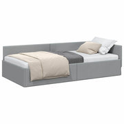 Letto singolo | Letto per adulti | Cornice del letto ad angolo Grigio chiaro 80 cm x 200 cm