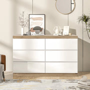 Cassettiera 6 Cassetti con Serratura ¨C Xylo ¨C Bianco e Rovere, MDF