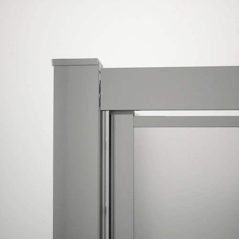 Box doccia tre lati 90x90x90cm con porta saloon profili cromati e vetro 6mm opaco h190 | Portofino