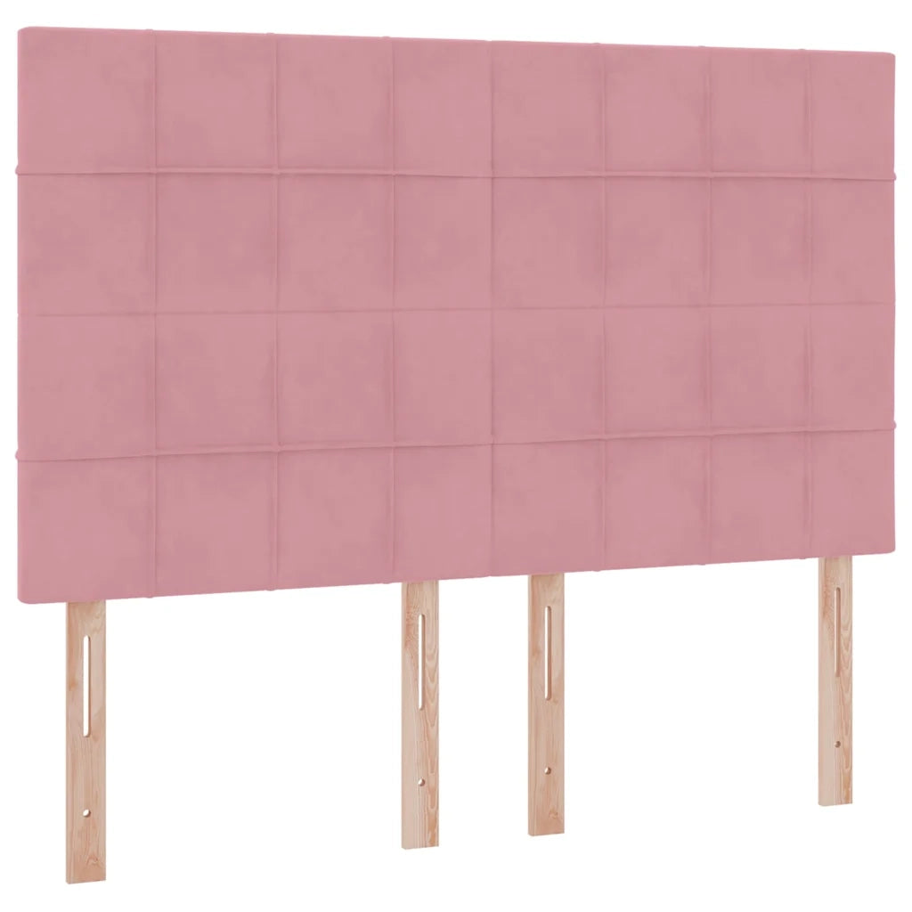 Letto con contenitore LED e materasso Rosa 140 x 200 cm Velluto