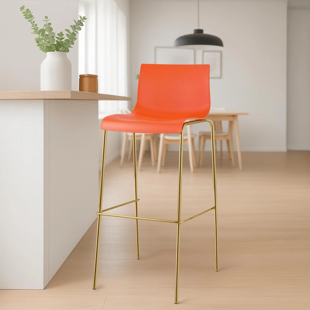 Set di 2 sgabelli da bar Hoover in plastica da 4 piedi color oro 5