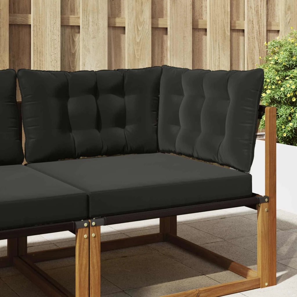 Cuscino per divano da esterno 3 pcs Nero Poliestere 900921
