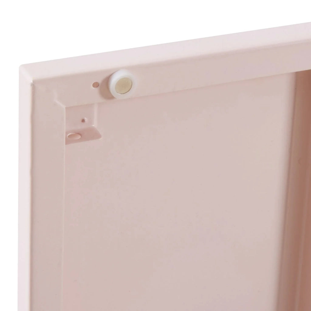 Comodino comodino cassettiera mobile contenitore 82 x 35 x 35 cm acciaio rosa 03_0011009