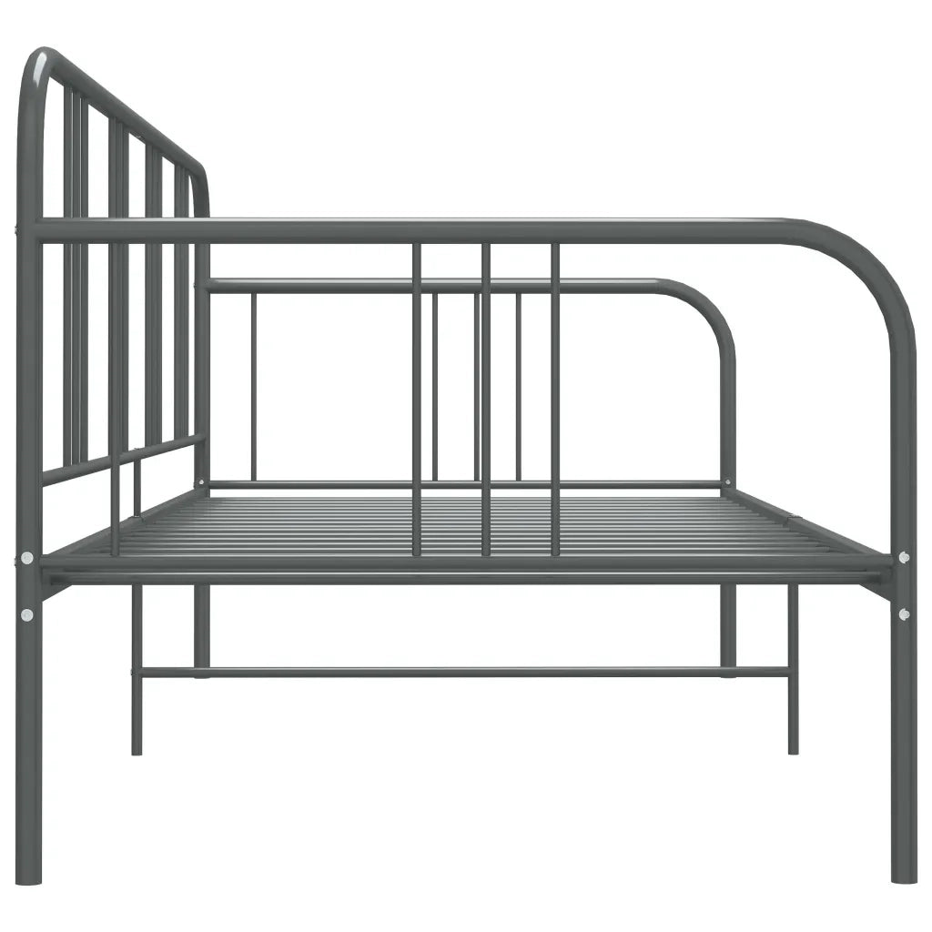 Divano Letto Grigio in Metallo 90x200 cm 324751